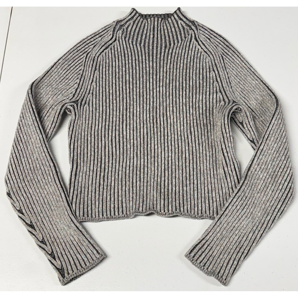 Lululemon Cotton-Cashmere Blend Mock Neck Sweater Gray Womens Size 6